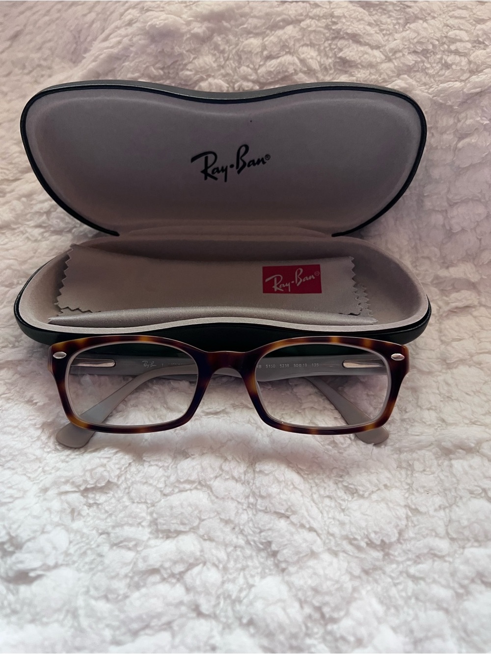 Ray-Ban Tortoiseshell and Gray Square Optical Frames
